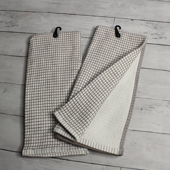 Ritz Kitchenwears Collection Kitchen Towel Lot Taupe Beige Check - Picture 4 of 4